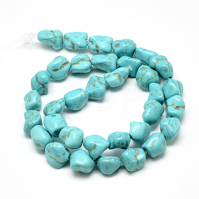Synthetic Turquoise Beads Strands G-Q955-01-1