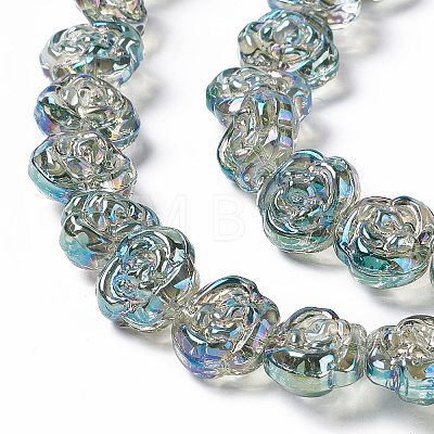 Electroplate Glass Beads Strands EGLA-L040-FR02-1