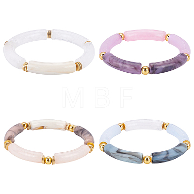  DIY Imitation Gemstone Curved Tube Bracelet Making Kit DIY-NB0007-30-1