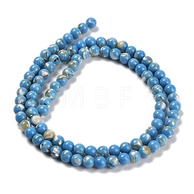 Assembled Synthetic Stone and Trochus Shell Beads Strands G-B128-08A-08-1