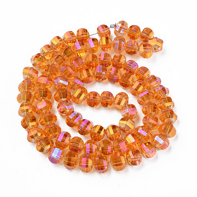 Electroplate Transparent Glass Beads Strands EGLA-N002-30-C06-1