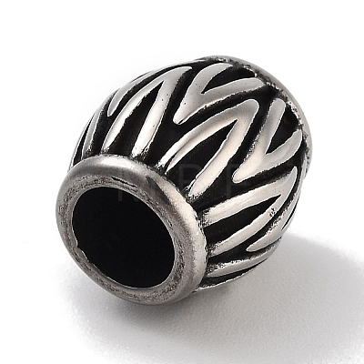 Retro 304 Stainless Steel European Beads STAS-L274-019AS-1