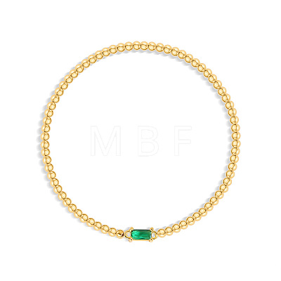 Birthstone 304 Stainless Steel Pave Cubic Zirconia Link Bracelets FS-WG4804B-06-1