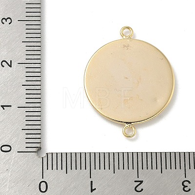 Flat Round Brass Connector Cabochon Settings KK-K414-13C-G-1
