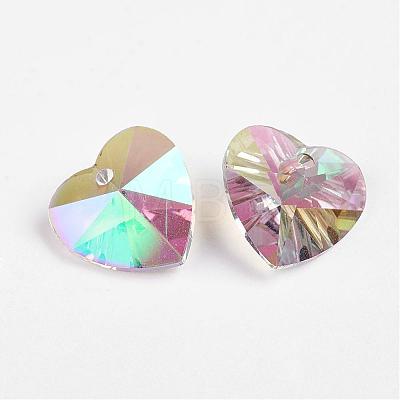 Faceted K9 Glass Charms EGLA-P026-H-1