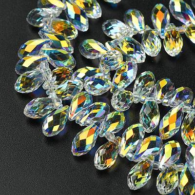 Transparent Electroplate Glass Beads Strands GLAA-K064-07A-AB01-1