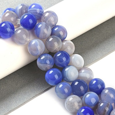 Natural Striped Agate/Banded Agate Beads Strands G-Z060-A01-C26-1
