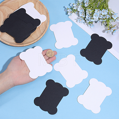 80Pcs 2 Colors Bone Shape Paper Thread Winding Boards SENE-SC0001-06-1