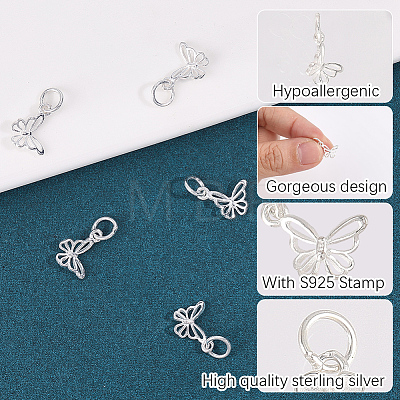 5Pcs 925 Sterling Silver Charms STER-BBC0009-44C-1