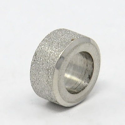 Stainless Steel Large Hole Column Textured Beads STAS-G037-13-1