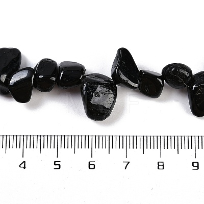 Natural Black Tourmaline Nuggets Beads Strands G-B125-A06-01-1