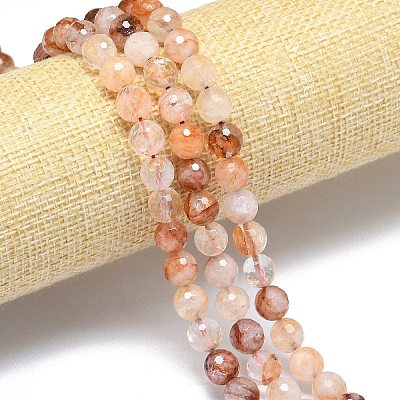 Natural Hematoid Quartz/Ferruginous Quartz Beads Strands G-B165-A06-8mm-1