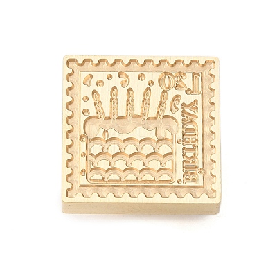 Golden Tone Wax Seal Brass Stamp Heads AJEW-U008-02G-08-1