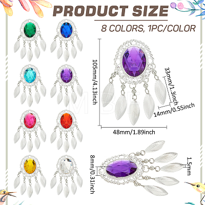 Fingerinspire 8Pcs 8 Colors Iron Big Pendants FIND-FG0003-31S-1