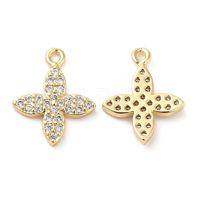 Brass Micro Pave Cubic Zirconia Charms KK-F855-13G-1