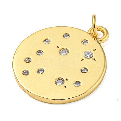 Rack Plating Brass Micro Pave Cubic Zirconia Pendants KK-Z063-44G-1