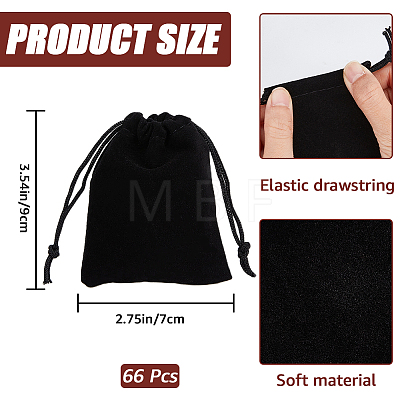 CREATCABIN Rectangle Velvet Drawstring Pouches TP-CN0001-03A-02-1