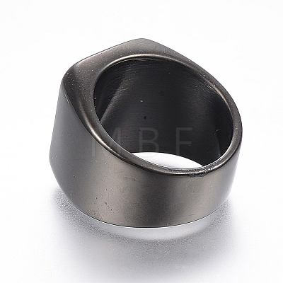 304 Stainless Steel Signet Band Rings for Men RJEW-G091-16-22mm-B-1