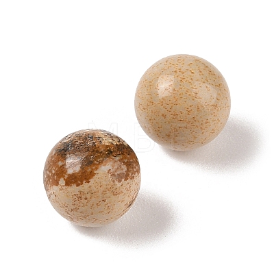 Natural Picture Jasper No Hole Sphere Beads G-K353-04A-15-1