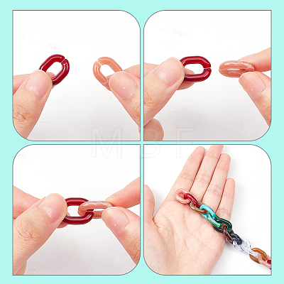 WADORN 400Pcs 10 Colors Acrylic Linking Rings OACR-WR0001-01-1