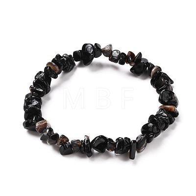 Natural Mixed Stone Chip Beaded Stretch Bracelets for Girl Women BJEW-JB06647-1