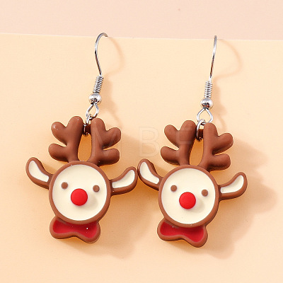 Christmas Plastic & Acrylic & Resin & Alloy Dangle Earrings FS-WG9688C-04-1