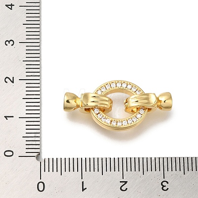 Brass Micro Pave Clear Cubic Zirconia Fold Over Clasps KK-H480-31G-1
