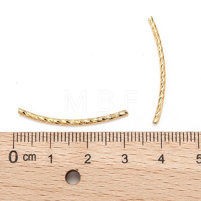 Brass Curved Tube Beads X-KK-T014-49G-1