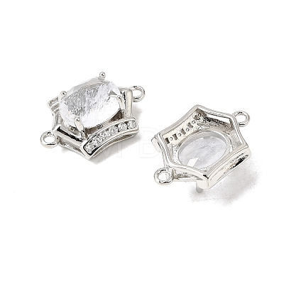 Brass Micro Pave Cubic Zirconia and Glass Links Connector Charms GL-CBA86BA-01P-C-1