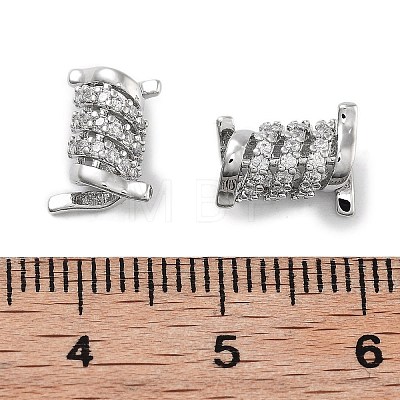 Rack Plating Brass Micro Pave Cubic Zirconia Beads KK-Z071-38P-1