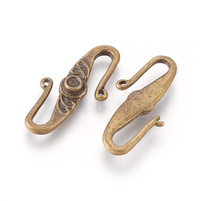 Tibetan Style S-Hook Clasps TIBEB-LF11168Y-AB-LF-1
