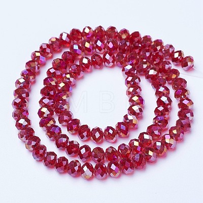 Electroplate Glass Beads Strands X-EGLA-A034-T8mm-B07-1