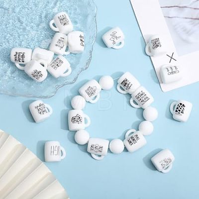 CHGCRAFT 20Pcs 20 Styles Cup Silicone Focal Beads SIL-CA0004-50-1