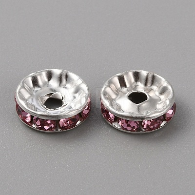 50Pcs Alloy Rhinestone Spacer Beads ALRI-SZC0003-05S-08-1