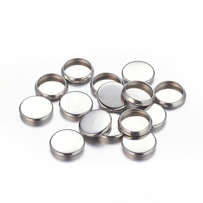 Tarnish Resistant Flat Round 304 Stainless Steel Plain Edge Bezel Cups LS-STAS-S028-27-1