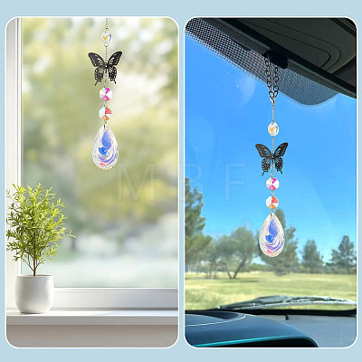 3Pcs Crystal Glass Hanging Sun Catcher AJEW-TADJ0001-08A-1