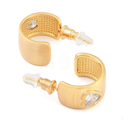 Brass Drawbench Stud Earring EJEW-L288-008G-1