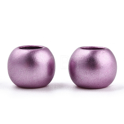 Spray Painted Acrylic European Beads ACRP-WH0002-01A-1