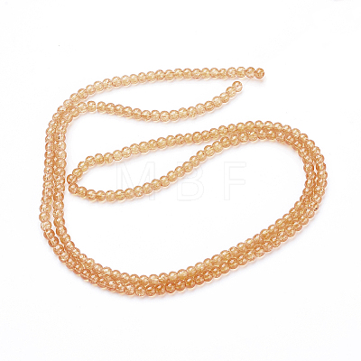 1 Strand Transparent Crackle Glass Round Beads Strands X-CCG-Q001-4mm-05-1