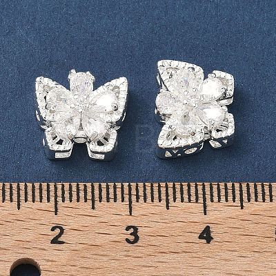Brass Micro Pave Cubic Zirconia Beads KK-C155-02S-01-1