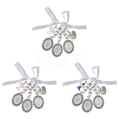 3Pcs Alloy & Resin & Acrylic Pendant Decorations HJEW-FS00092-1