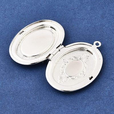 Rack Plating Brass Locket Pendants KK-K277-05S-1