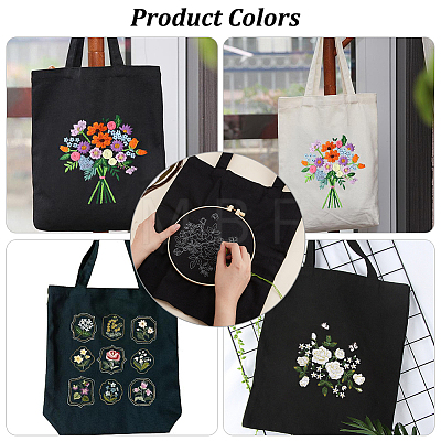 DIY Ethnic Style Embroidery Canvas Bags Kits DIY-WH0292-89-1