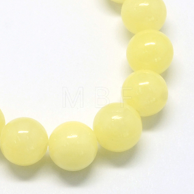 Natural Dyed Yellow Jade Gemstone Bead Strands X-G-R271-6mm-Y06-1