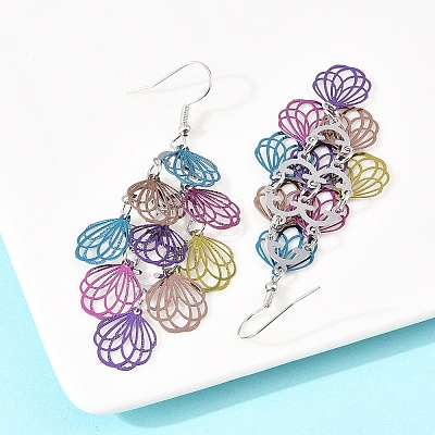 430 Stainless Steel Dangle Earrings EJEW-B157-01B-1