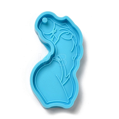 Mother's Day Girl Silicone Pendant Molds AJEW-M221-02B-1