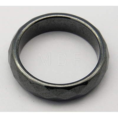 Non-Magnetic Synthetic Hematite Wide Band Rings X-RJEW-A026-3-1