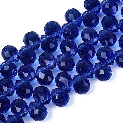 Transparent Glass Beads Strands GLAA-Q116-01A-B15-1