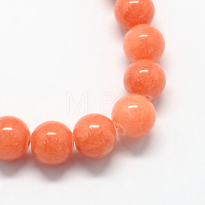 Natural Dyed Yellow Jade Gemstone Bead Strands G-R271-6mm-Y18-1