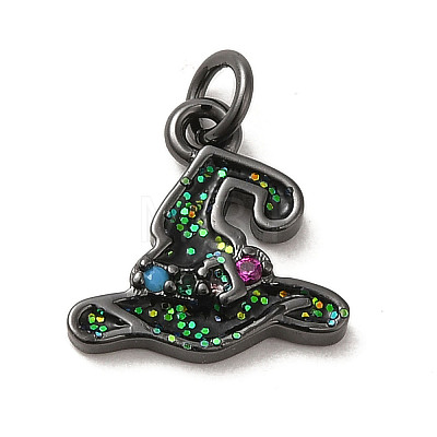 Halloween Sequins Brass Enamel Pendants LS-KK-A203-02B-1